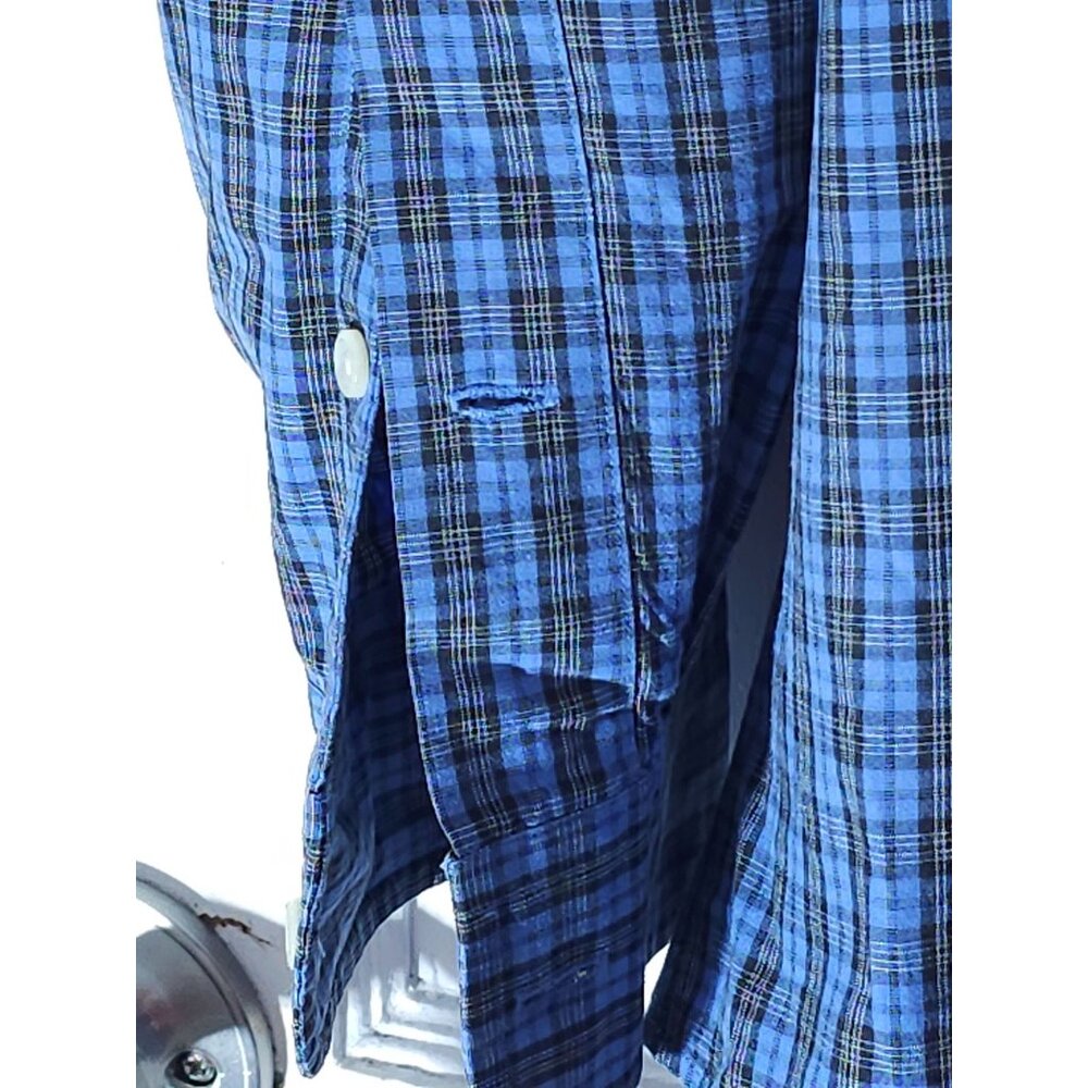Ralph Lauren Men's Classic Fit Blue Plaid Button-Up Shirt Size Medium - Picture 6 of 11